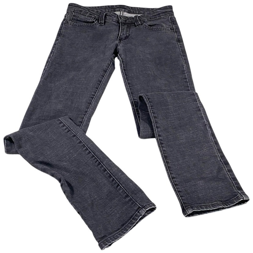 BCBGMAXAZRIA Jeans Womens 26 Graphite Slim Straight Long Biker Rockstar Y2K Club - Picture 2 of 15